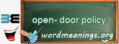 WordMeaning blackboard for open-door policy